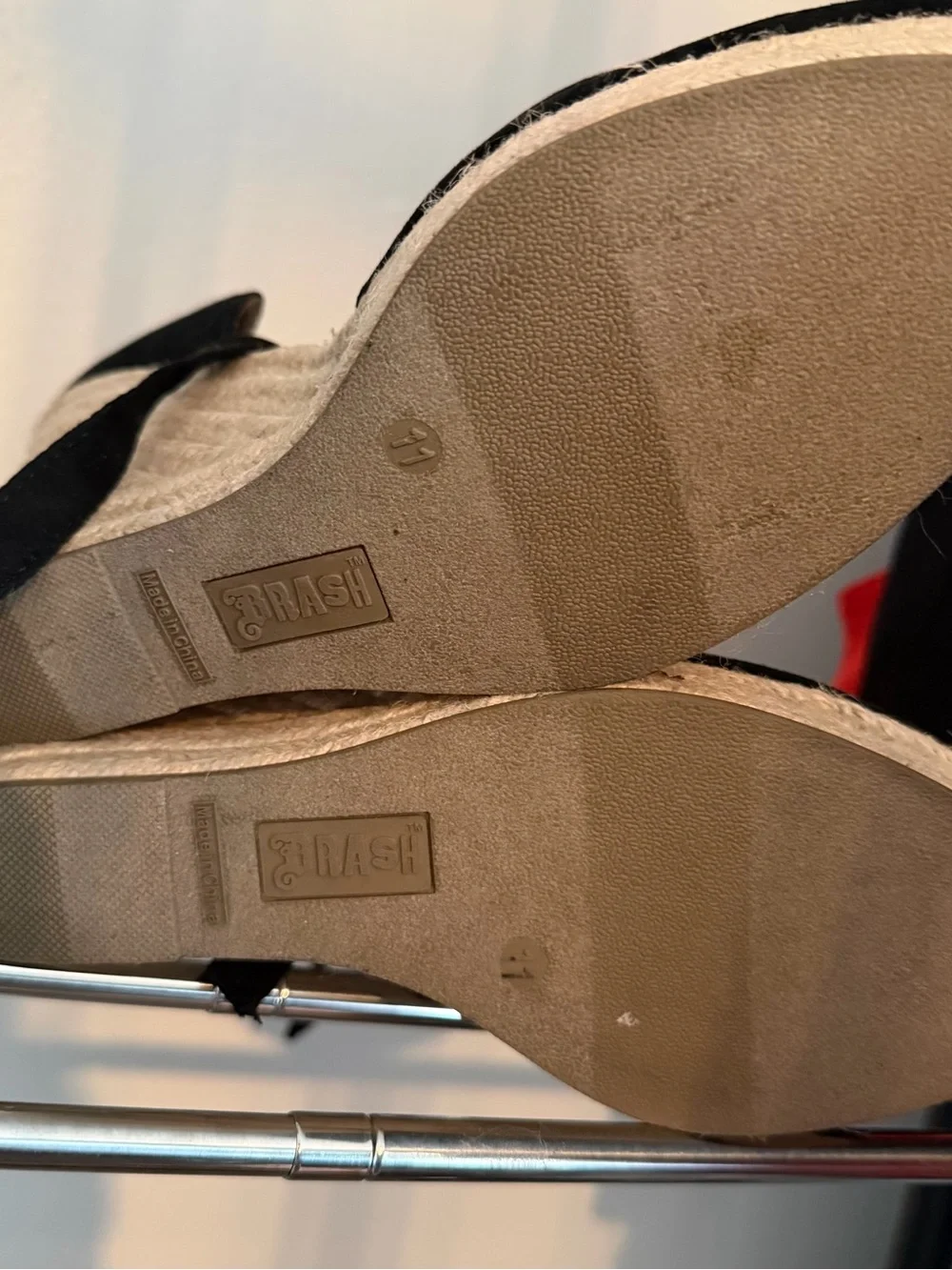 Brash Black Suede Espadrille Wedges with Ankle Tie